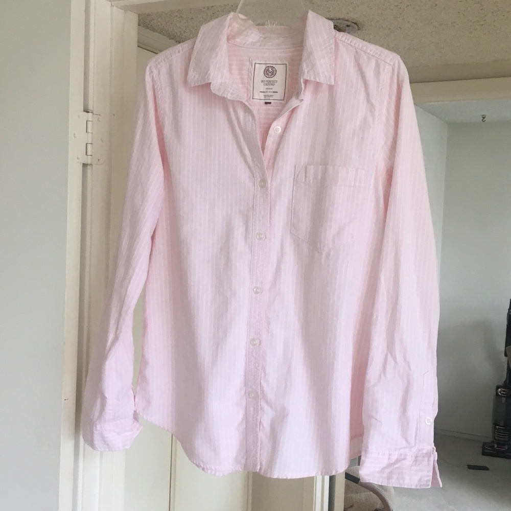 AUTHENTIC AMERICAN HERITAGE/STRIPE”SO PERFECT OXFORD”BOYFRIEND SHIRT